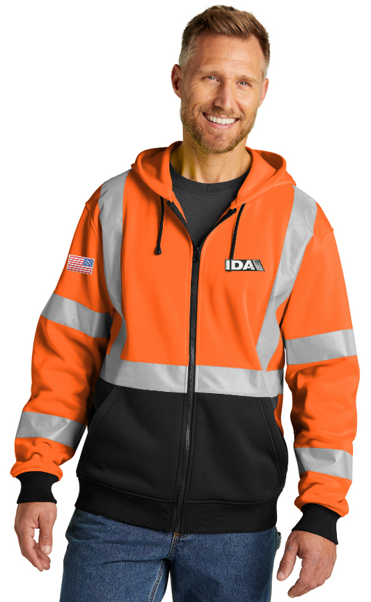 CornerStone® ANSI 107 Class 3 Heavy-Duty Fleece Full-Zip Safety Hoodie