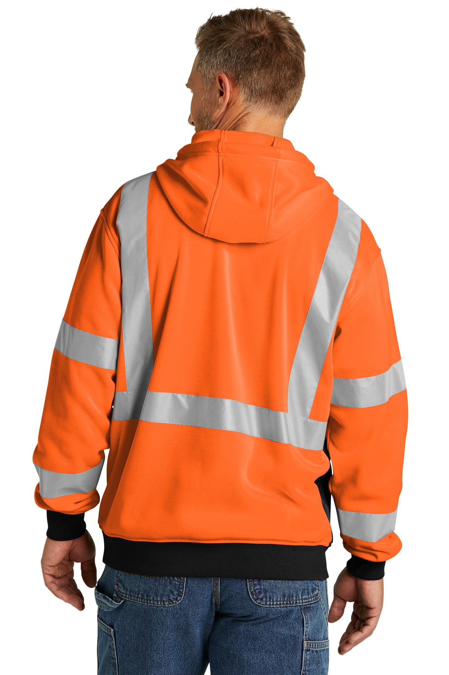 CornerStone® ANSI 107 Class 3 Heavy-Duty Fleece Full-Zip Safety Hoodie