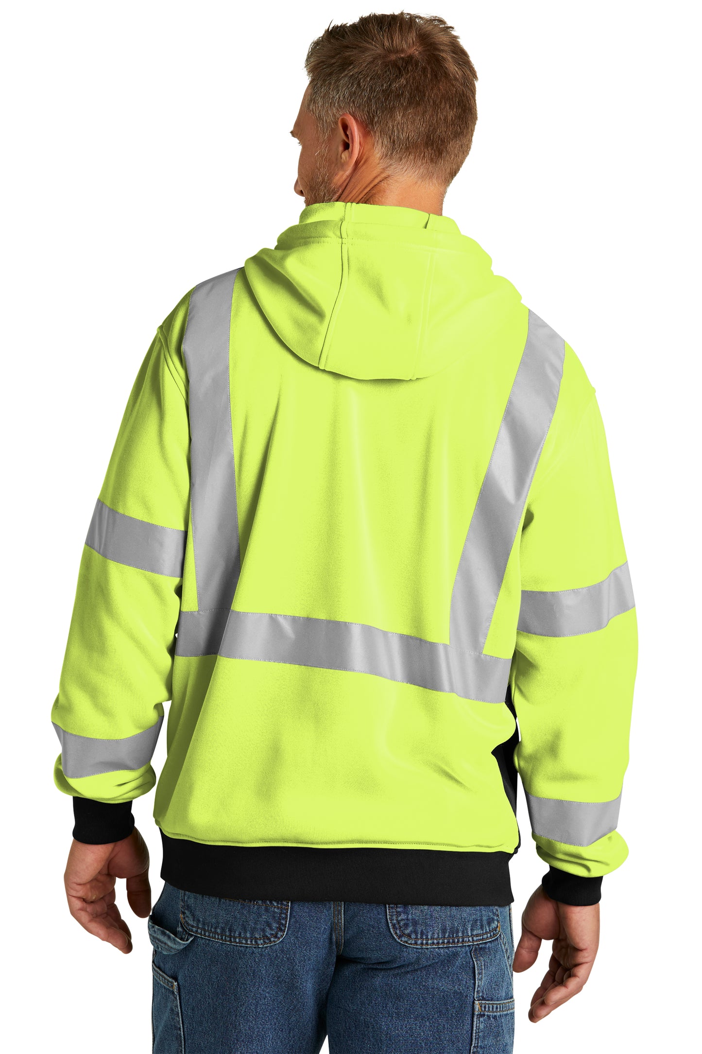 CornerStone® ANSI 107 Class 3 Heavy-Duty Fleece Full-Zip Safety Hoodie