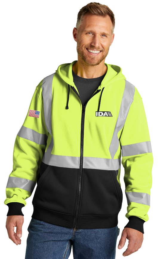 CornerStone® ANSI 107 Class 3 Heavy-Duty Fleece Full-Zip Safety Hoodie