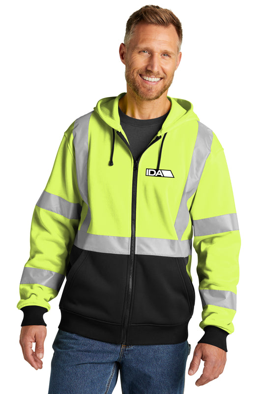 CornerStone® ANSI 107 Class 3 Heavy-Duty Fleece Full-Zip Safety Hoodie